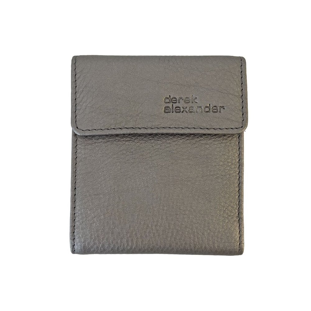Derek Alexander grey leather folding wallet